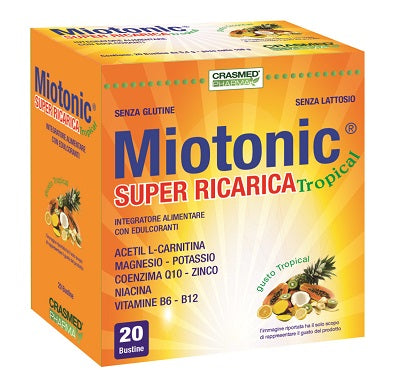 Miotonic Super Ricarica Tropical – Integratore Energetico per Muscoli e Metabolismo 20 Bustine