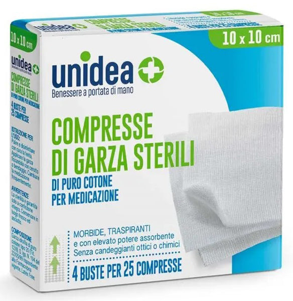 UNIDEA GARZA COT 10X10CM 100PZ