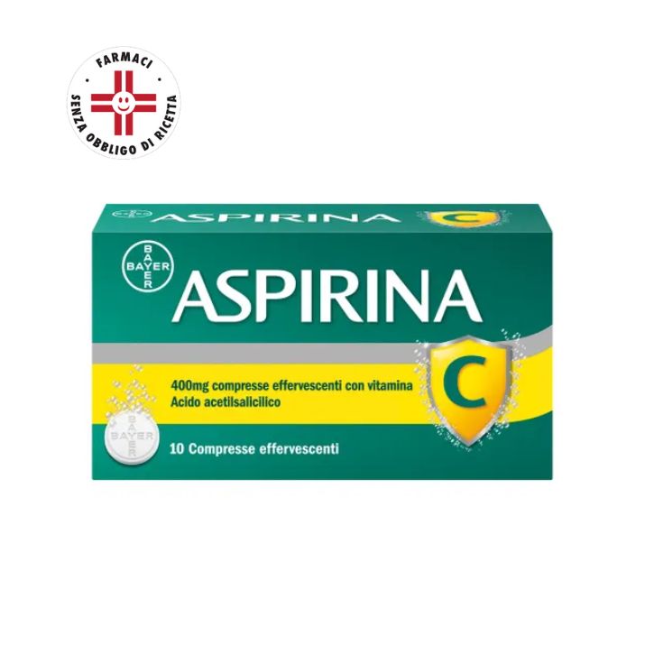 Aspirina C Raffreddore e Influenza - 400mg Acido Acetilsalicilico + 240mg Vitamina C - 10 Compresse Effervescenti